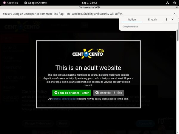 Join Cento X Cento Vod With Paypal