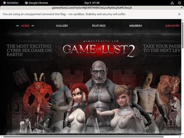 Gameoflust2.com Register Form